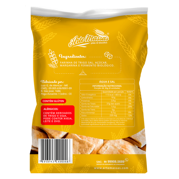 Bolacha Água e Sal 200g - Arte Massas - Image 2
