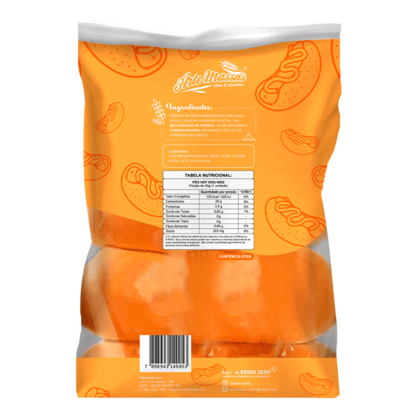 Pão Hot Dog 400g - Arte Massas - Image 2